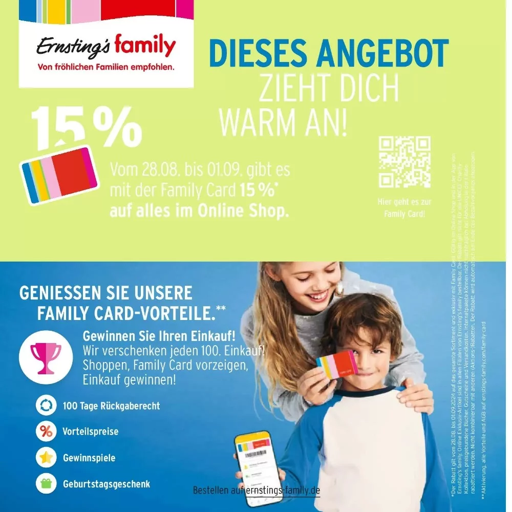 Ernsting's Family Prospekt October 2024 Wöchentliche Angebote, Rabatte, Ermäßigungen und digitale Gutscheine.