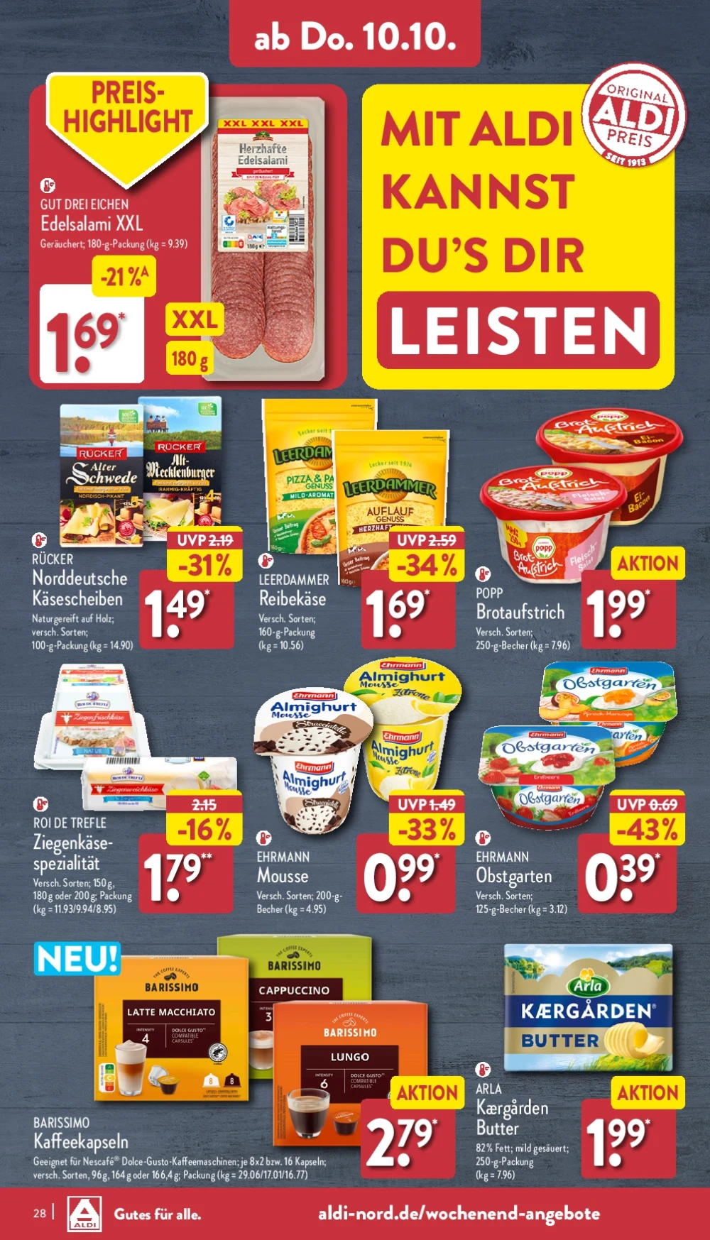 Aldi Nord October 2024 Wöchentliche Angebote, Rabatte, Ermäßigungen und digitale Gutscheine.