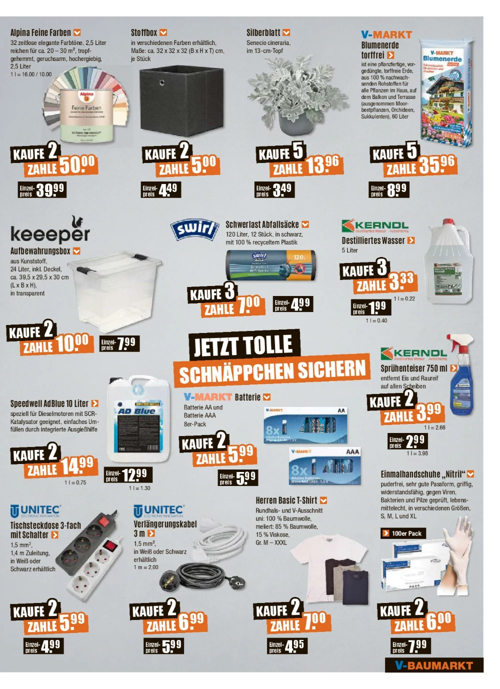 V-Baumarkt Prospekt October 2024 Wöchentliche Angebote, Rabatte, Ermäßigungen und digitale Gutscheine.