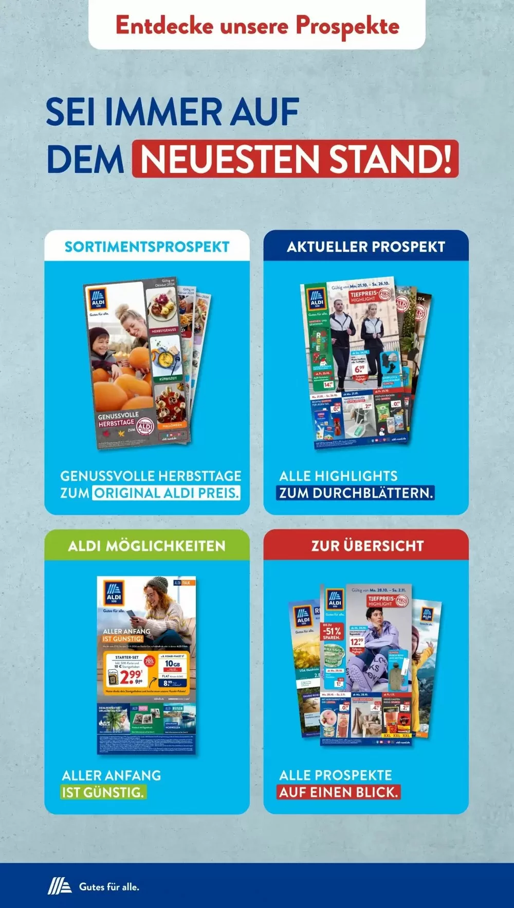 Aldi Süd Prospekt October 2024 Wöchentliche Angebote, Rabatte, Ermäßigungen und digitale Gutscheine.