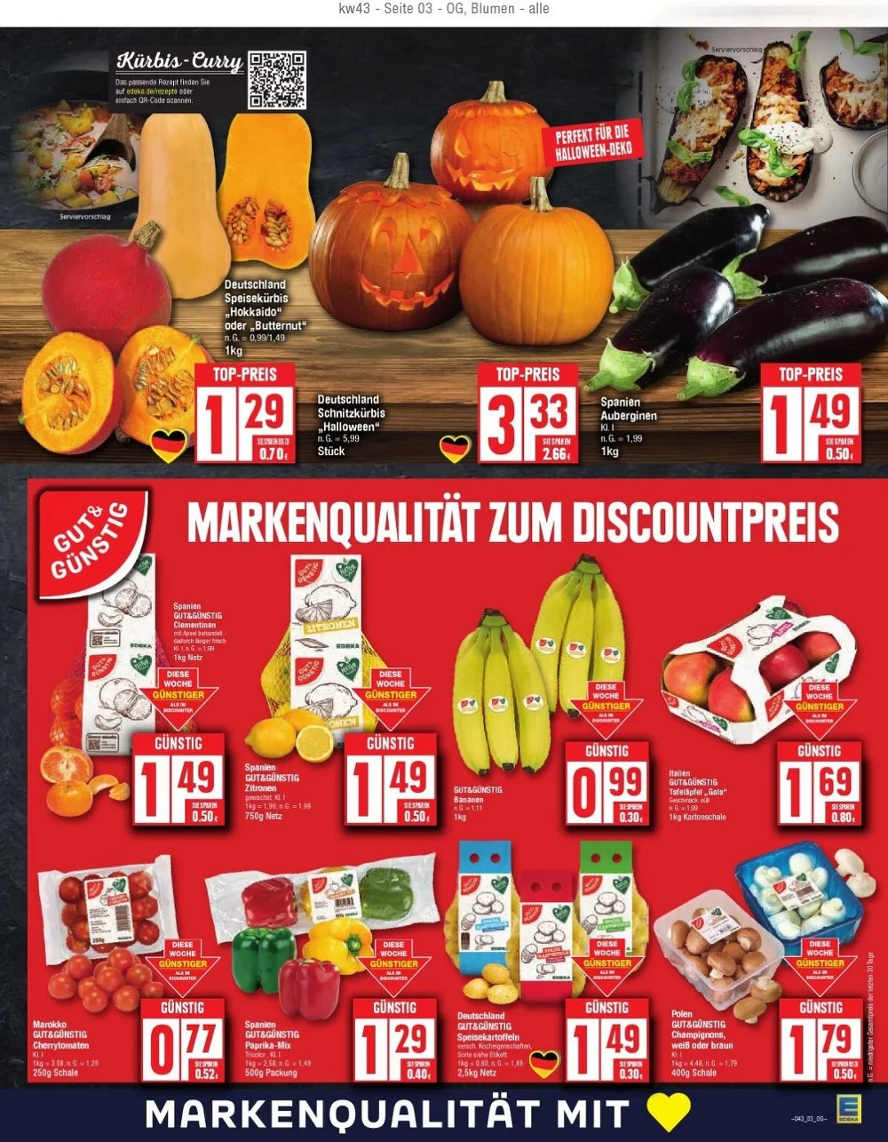 Edeka Prospekt October 2024 Wöchentliche Angebote, Rabatte, Ermäßigungen und digitale Gutscheine.