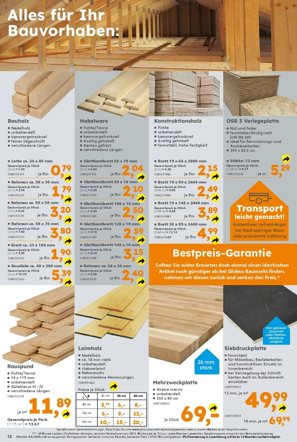 Globus Baumarkt Prospekt October 2024 Wöchentliche Angebote, Rabatte, Ermäßigungen und digitale Gutscheine.