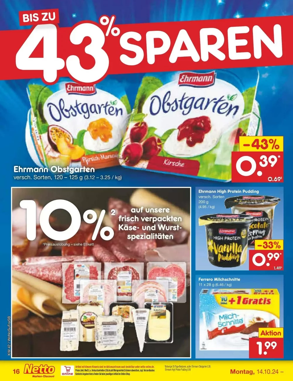 Netto Marken-Discount Prospekt October 2024 Wöchentliche Angebote, Rabatte, Ermäßigungen und digitale Gutscheine.