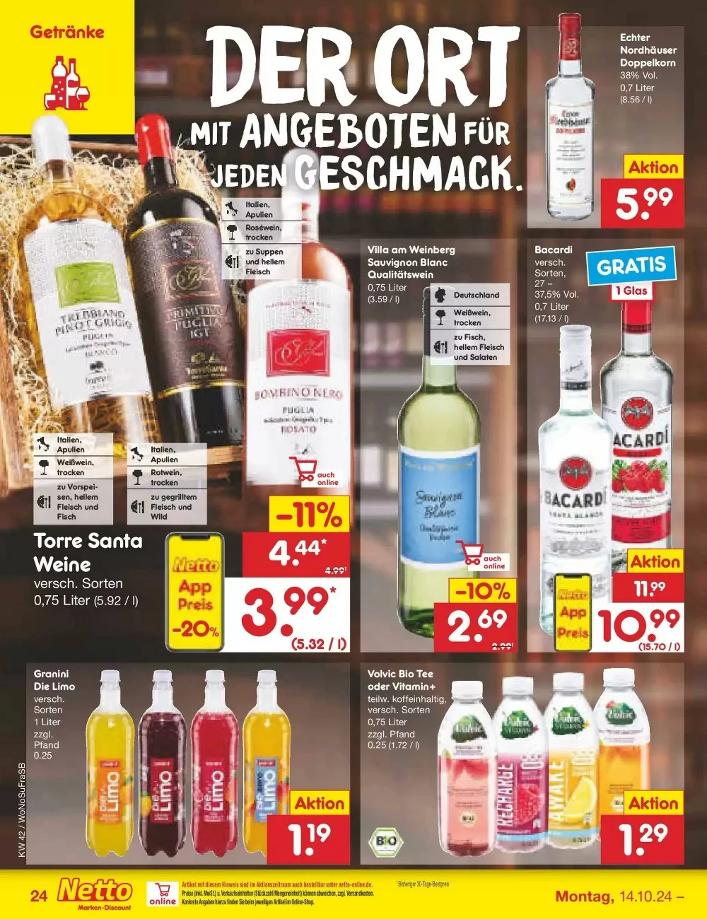 Netto Marken-Discount Prospekt October 2024 Wöchentliche Angebote, Rabatte, Ermäßigungen und digitale Gutscheine.