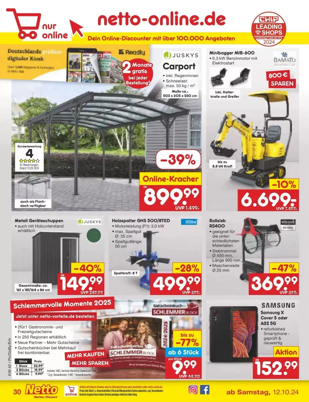 Netto Marken-Discount Prospekt October 2024 Wöchentliche Angebote, Rabatte, Ermäßigungen und digitale Gutscheine.