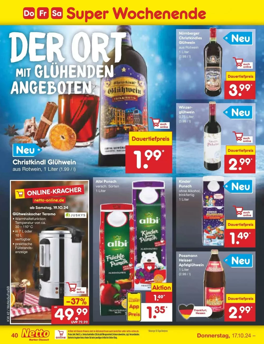 Netto Marken-Discount Prospekt October 2024 Wöchentliche Angebote, Rabatte, Ermäßigungen und digitale Gutscheine.