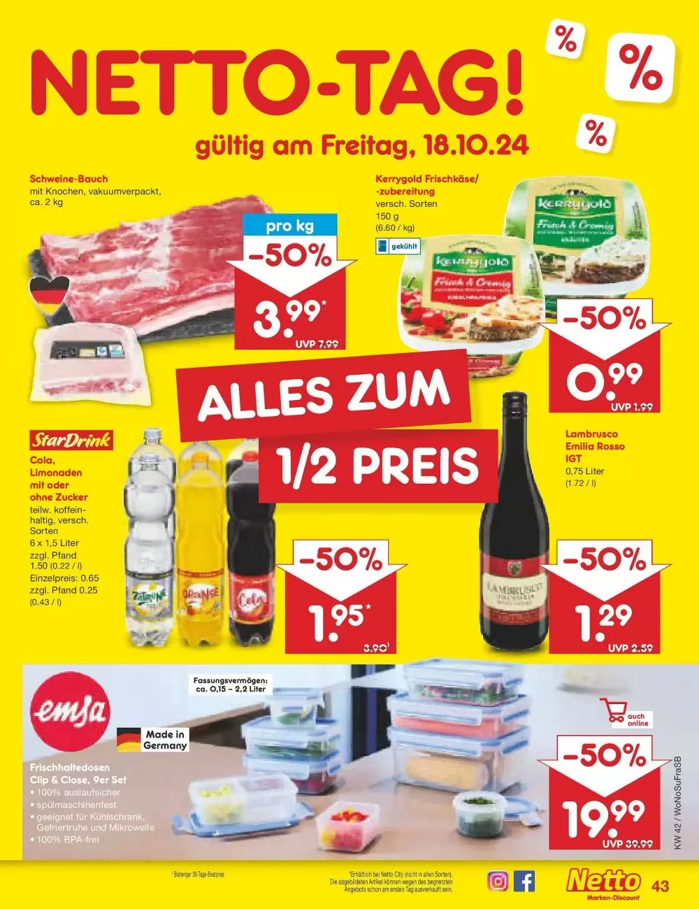 Netto Marken-Discount Prospekt October 2024 Wöchentliche Angebote, Rabatte, Ermäßigungen und digitale Gutscheine.