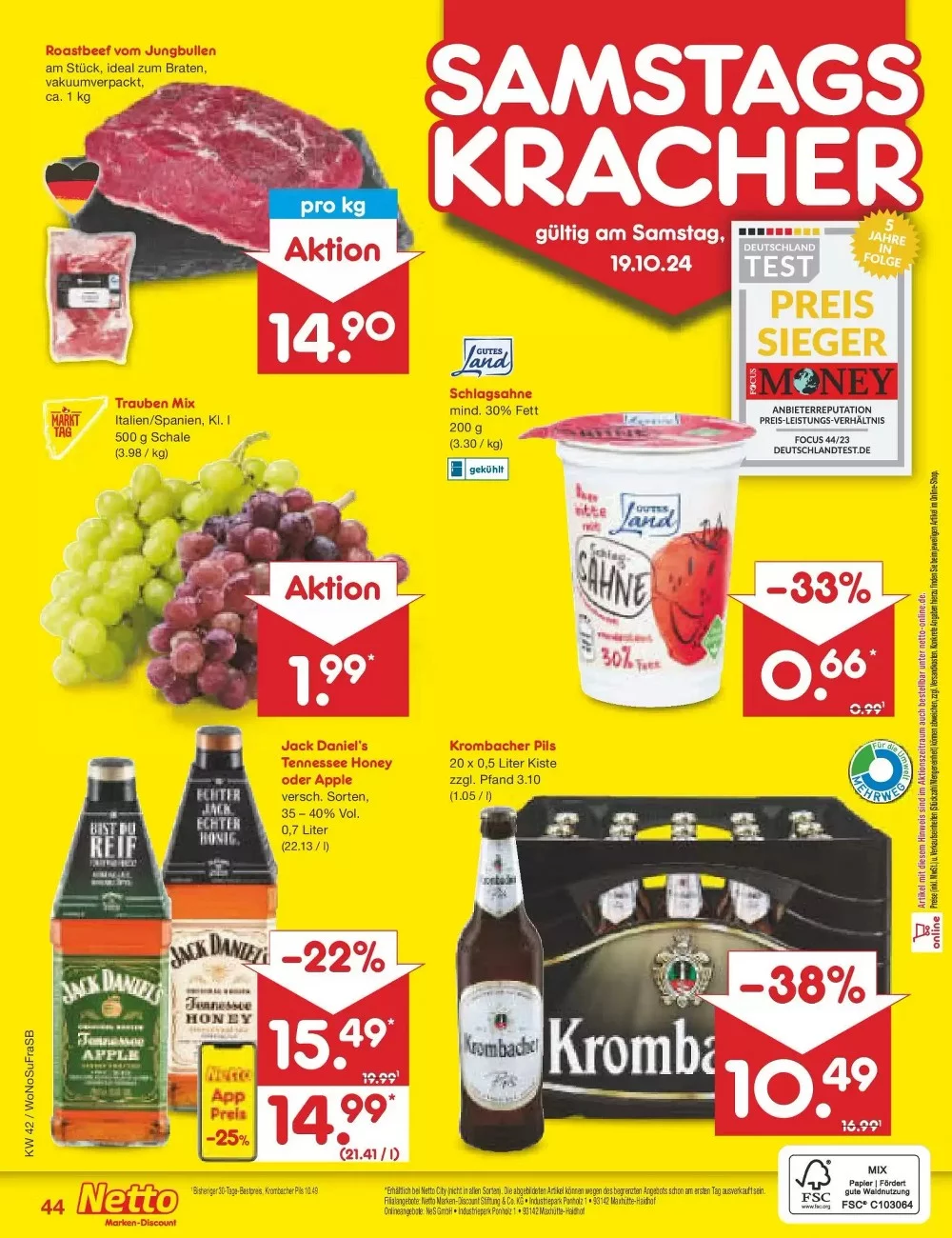 Netto Marken-Discount Prospekt October 2024 Wöchentliche Angebote, Rabatte, Ermäßigungen und digitale Gutscheine.