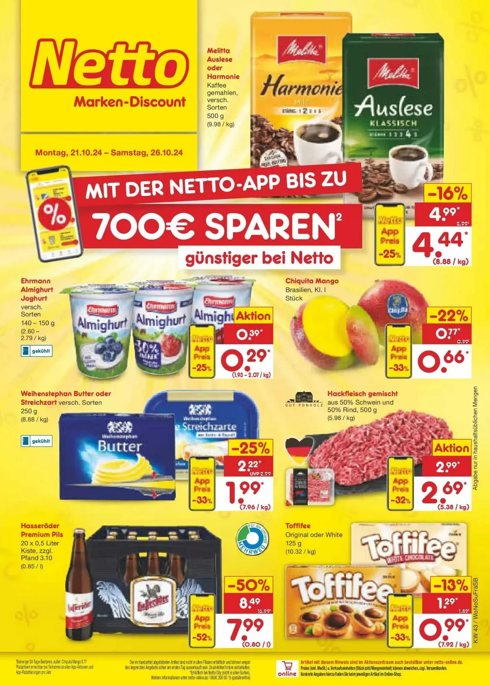 Netto Marken-Discount October 2024 Wöchentliche Angebote, Rabatte, Ermäßigungen und digitale Gutscheine.