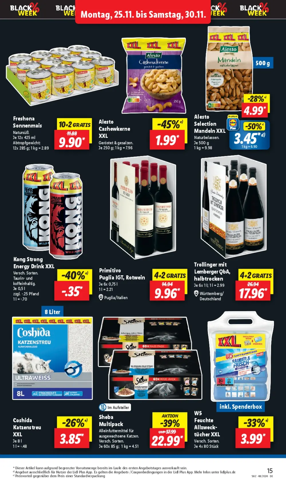 Lidl Black Friday November 2024 Wöchentliche Angebote, Rabatte, Ermäßigungen und digitale Gutscheine.