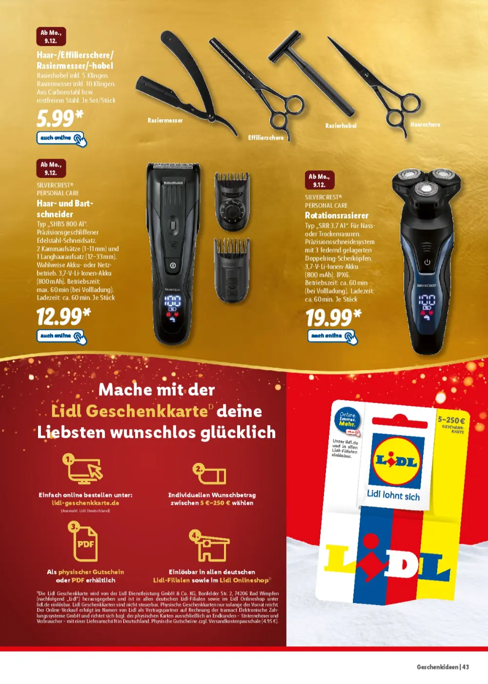 Lidl Weihnachten December 2024 Wöchentliche Angebote, Rabatte, Ermäßigungen und digitale Gutscheine.