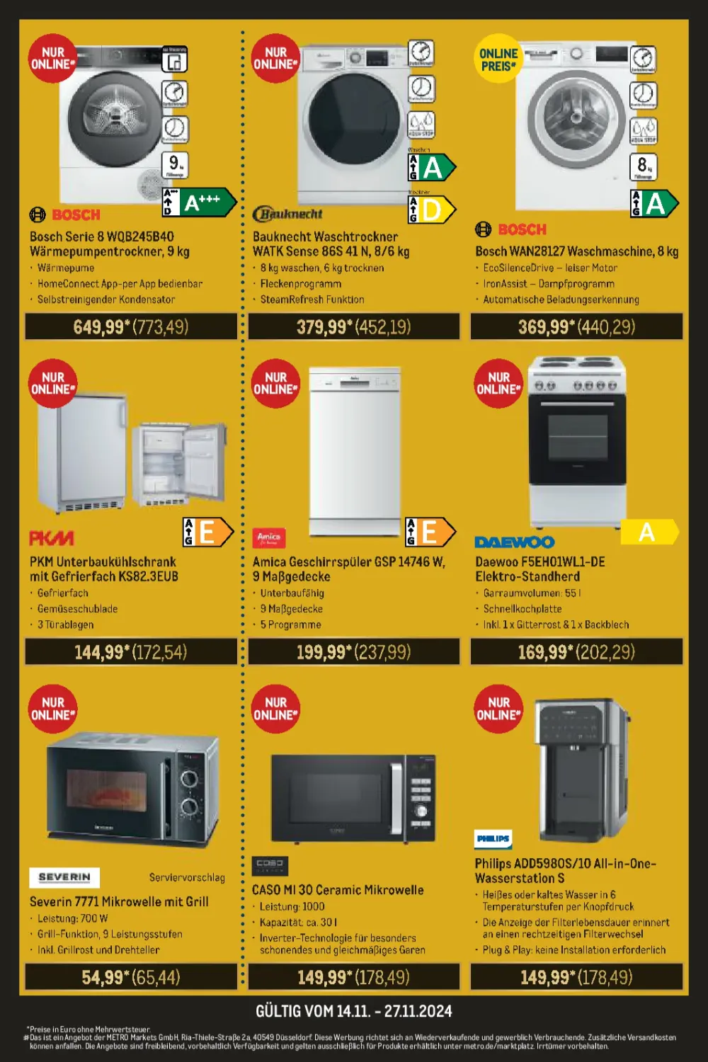 Metro November 2024 Wöchentliche Angebote, Rabatte, Ermäßigungen und digitale Gutscheine.