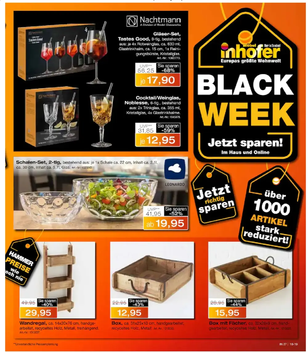 Möbel Inhofer Black Friday December 2024 Wöchentliche Angebote, Rabatte, Ermäßigungen und digitale Gutscheine.