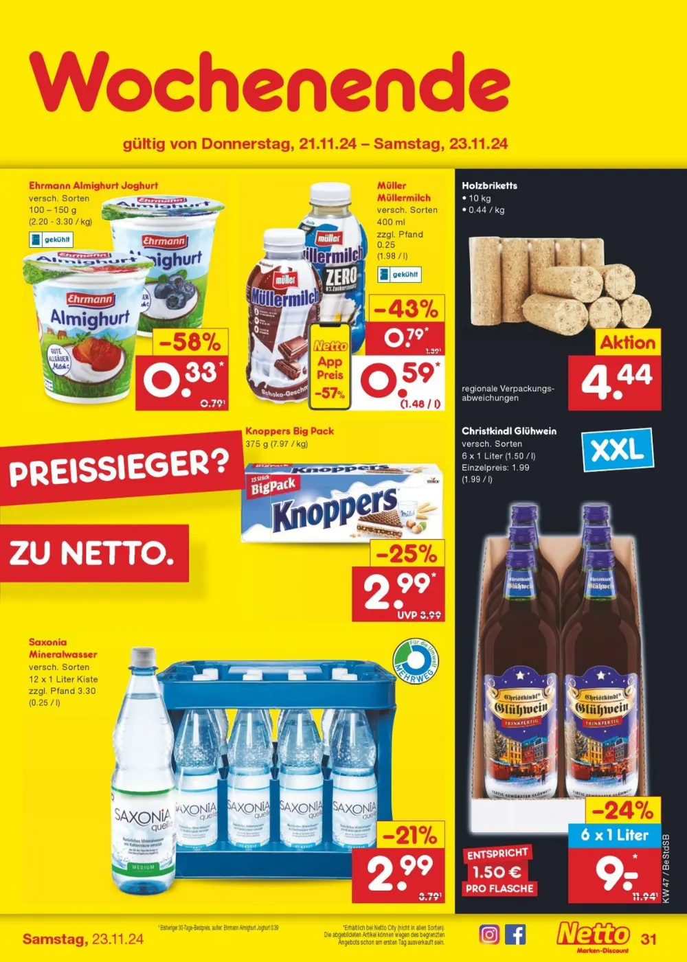 Netto Marken-Discount Black Friday November 2024 Wöchentliche Angebote, Rabatte, Ermäßigungen und digitale Gutscheine.