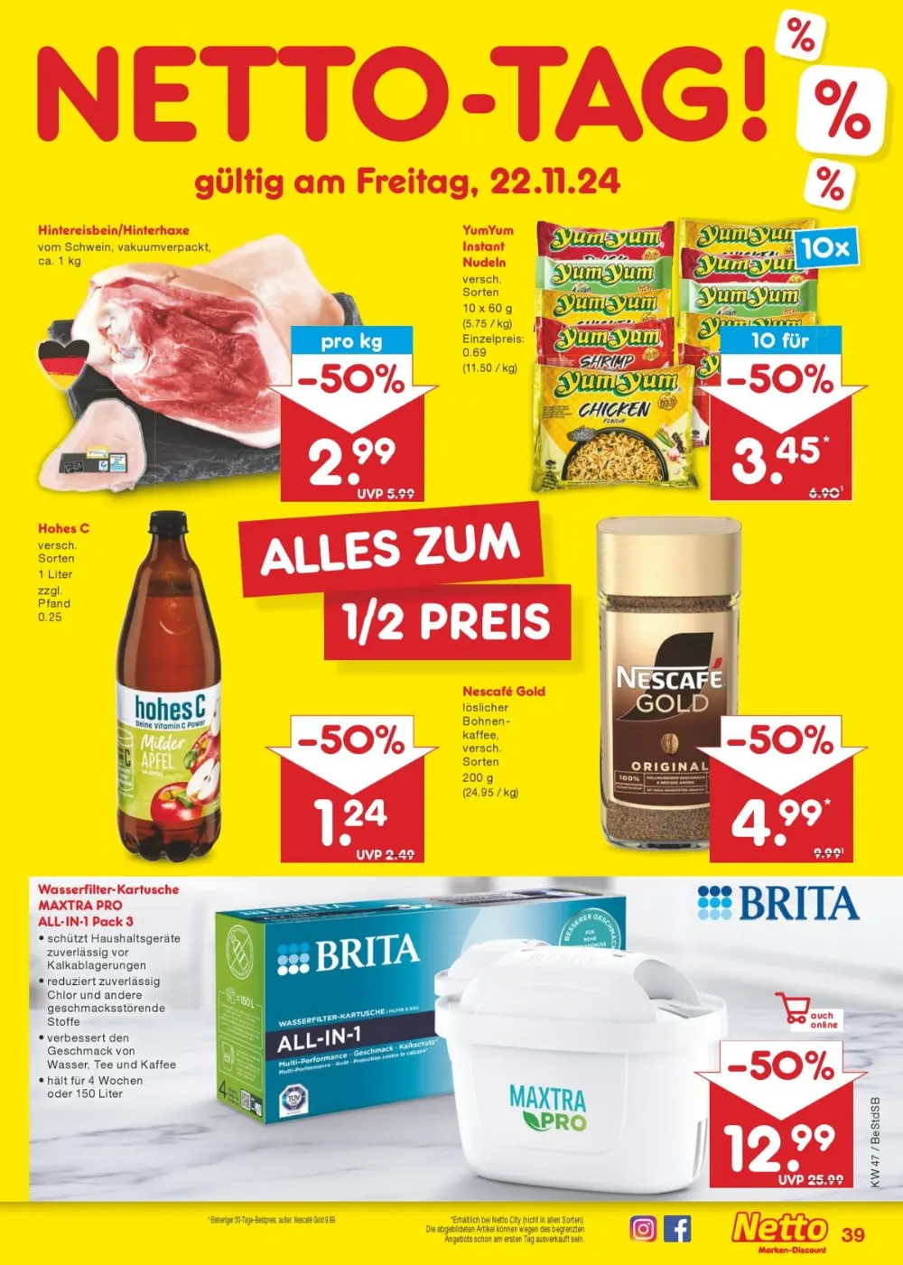 Netto Marken-Discount Black Friday November 2024 Wöchentliche Angebote, Rabatte, Ermäßigungen und digitale Gutscheine.