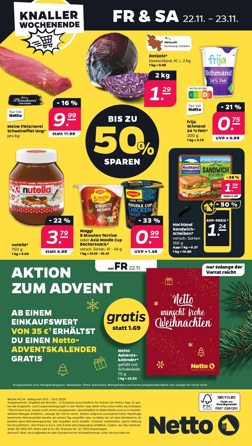 Netto Prospekt November 2024 Wöchentliche Angebote, Rabatte, Ermäßigungen und digitale Gutscheine.