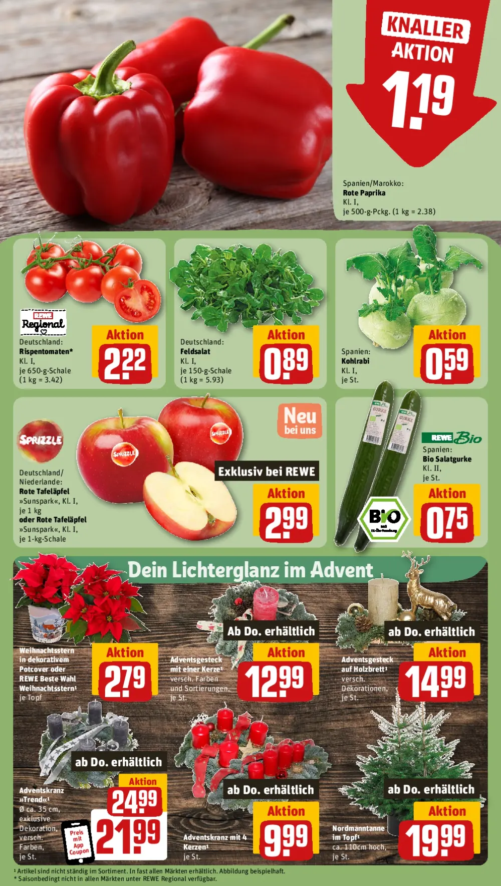 Rewe Black Friday December 2024 Wöchentliche Angebote, Rabatte, Ermäßigungen und digitale Gutscheine.