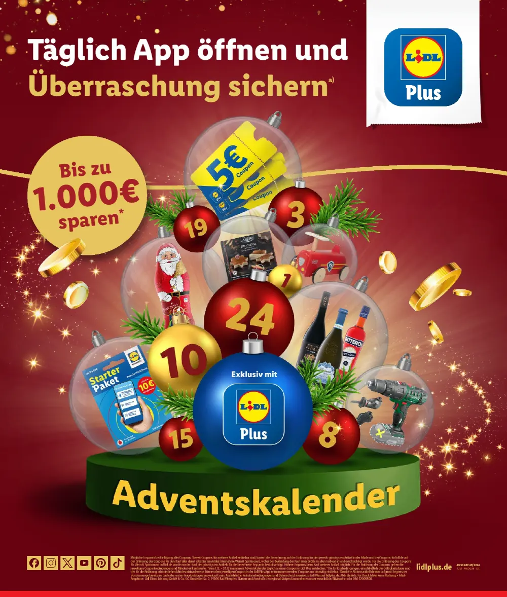 Lidl Weihnachten December 2024 Wöchentliche Angebote, Rabatte, Ermäßigungen und digitale Gutscheine.