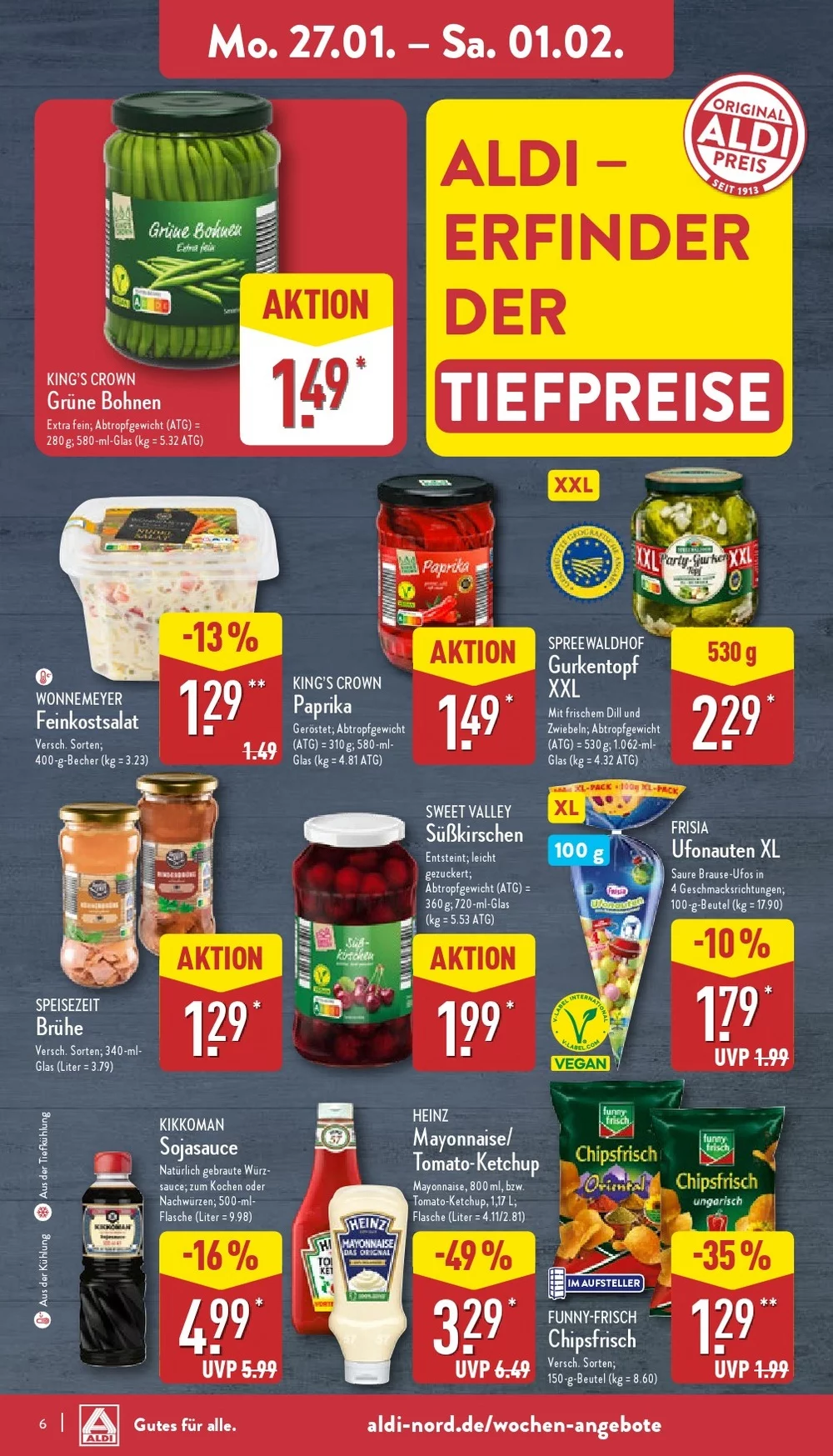 Aldi Nord Prospekt January 2025 Wöchentliche Angebote, Rabatte, Ermäßigungen und digitale Gutscheine.